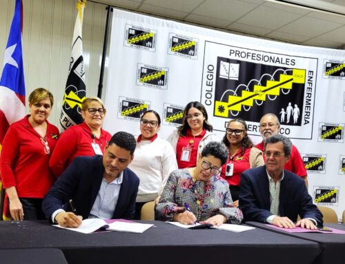 Firma de convenio colectivo del Colegio de Profesionales de la Enfermería de Puerto Rico