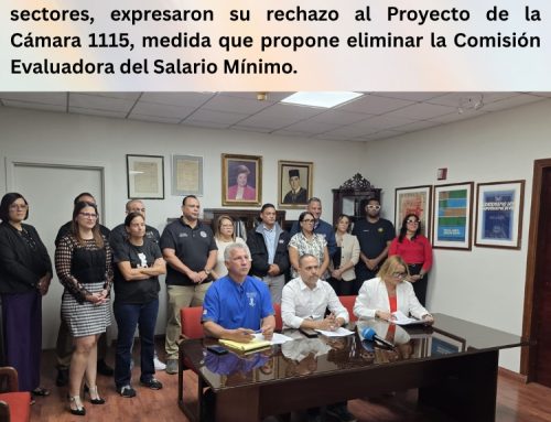 En conferencia de prensa celebrada en el Colegio de Abogados y Abogadas de Puerto Rico, UGT junto a diversos sectores rechazan el Proyecto de la Cámara 1115, que propone eliminar la Comisión Evaluadora del Salario Mínimo